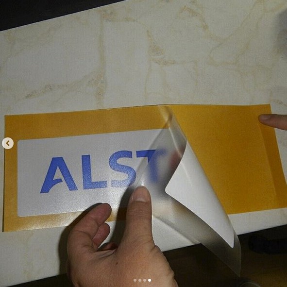 Sticker with double-sided glue 42N/inch² and transparent tape